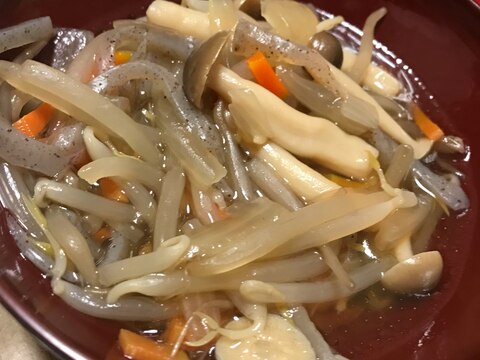 らーめんスープの素で食べる野菜スープ